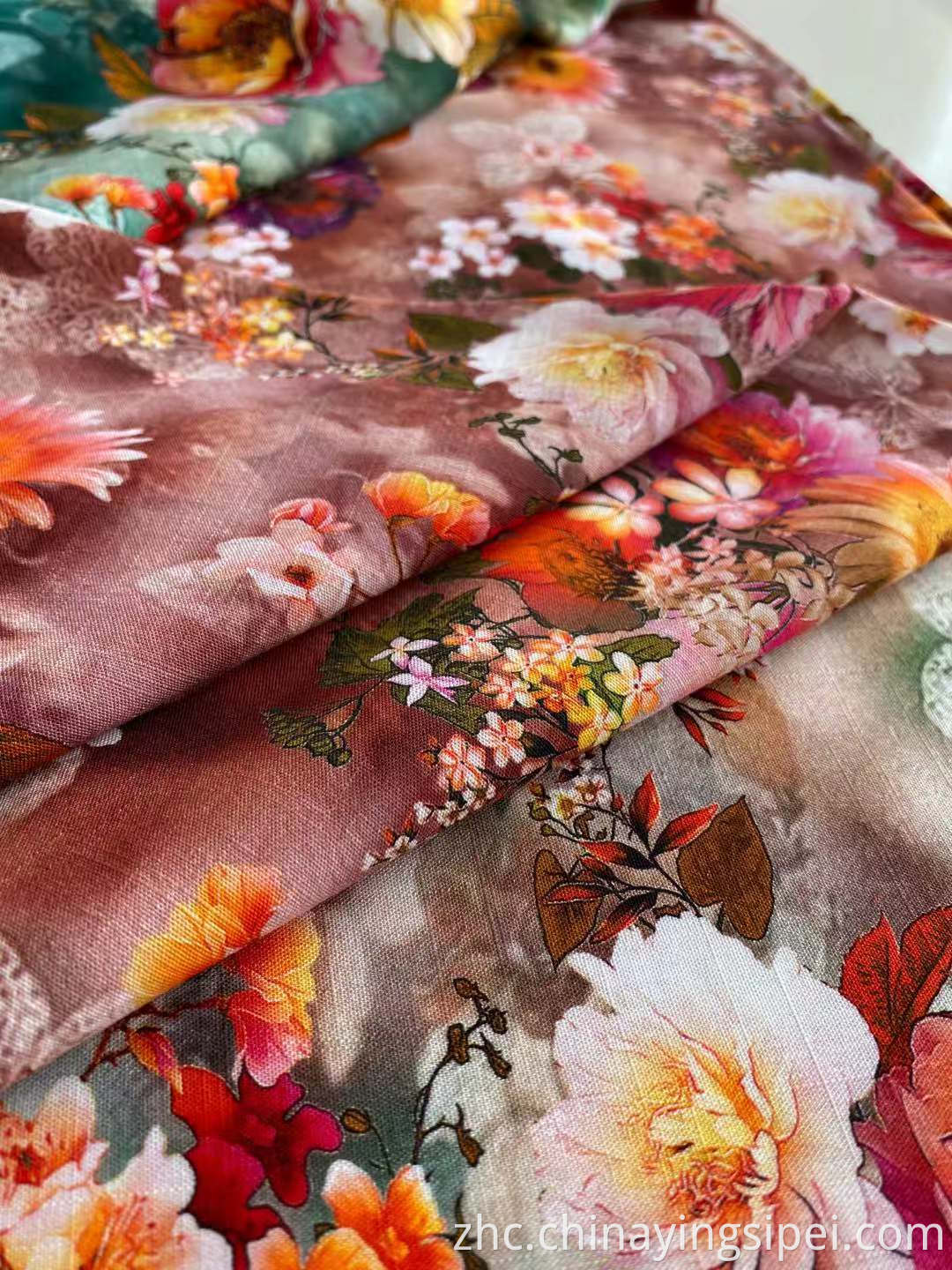 新面料Shaoxing Textile Stock 100％人造丝/粘胶编织面料人造丝poplin Digital Printing For衬衫连衣裙